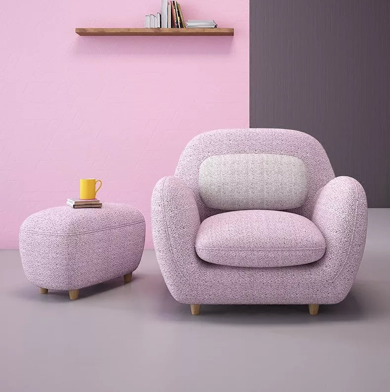 Armchair with Ottoman - Pink