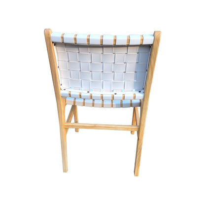 Woven Leather Saddle Chair