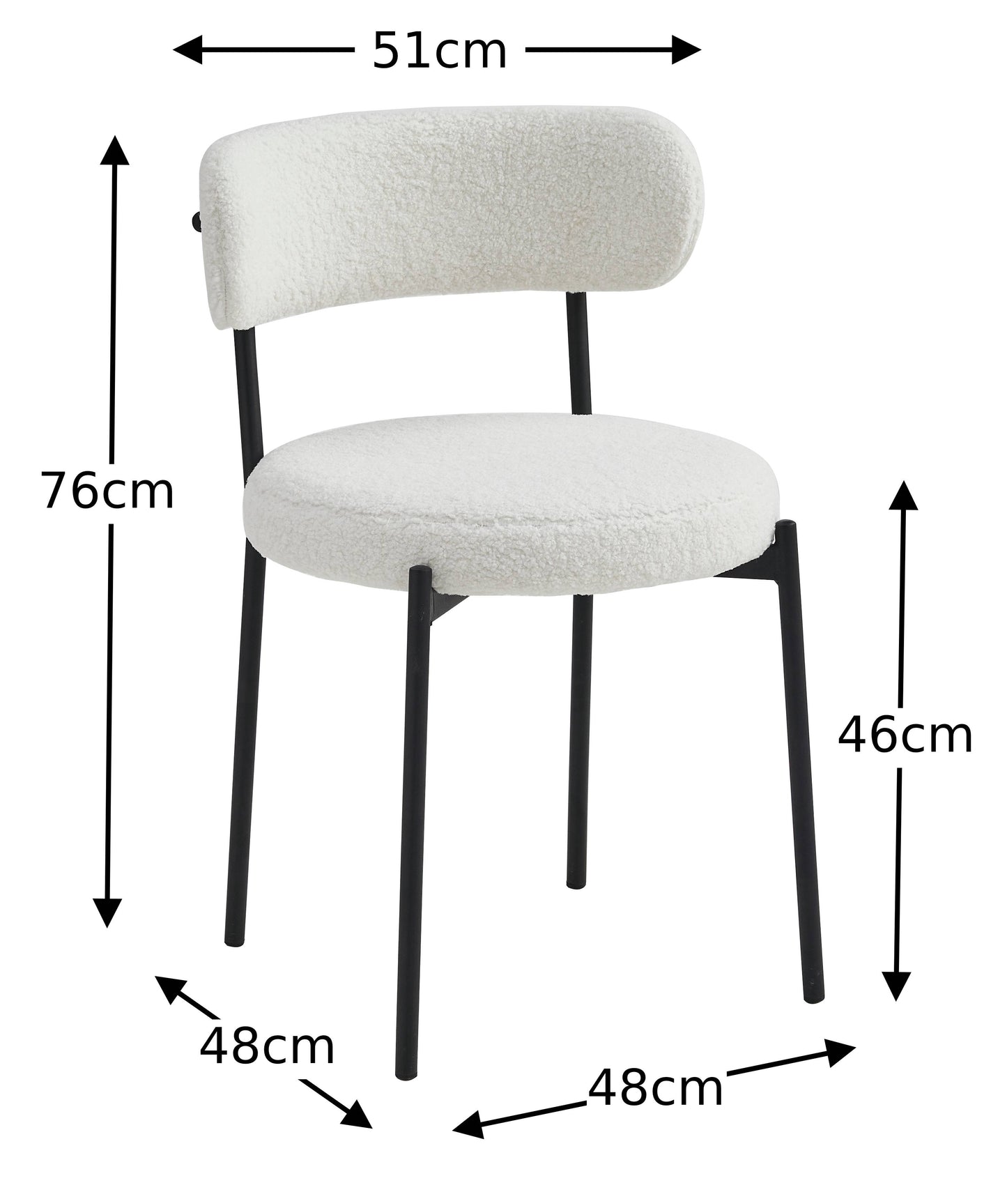 Boucle Round Dining Chair - Set of 4