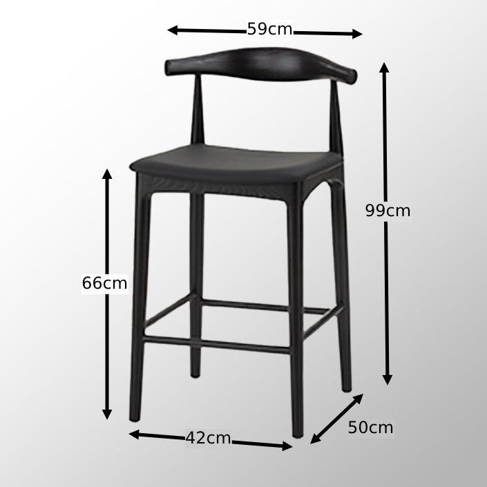 Elbow Kitchen Stool - Black + Black