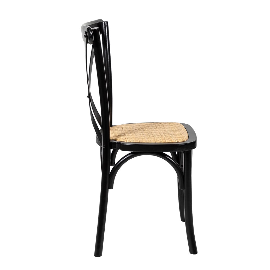 Provincial Crossback Chair - Black + Natural