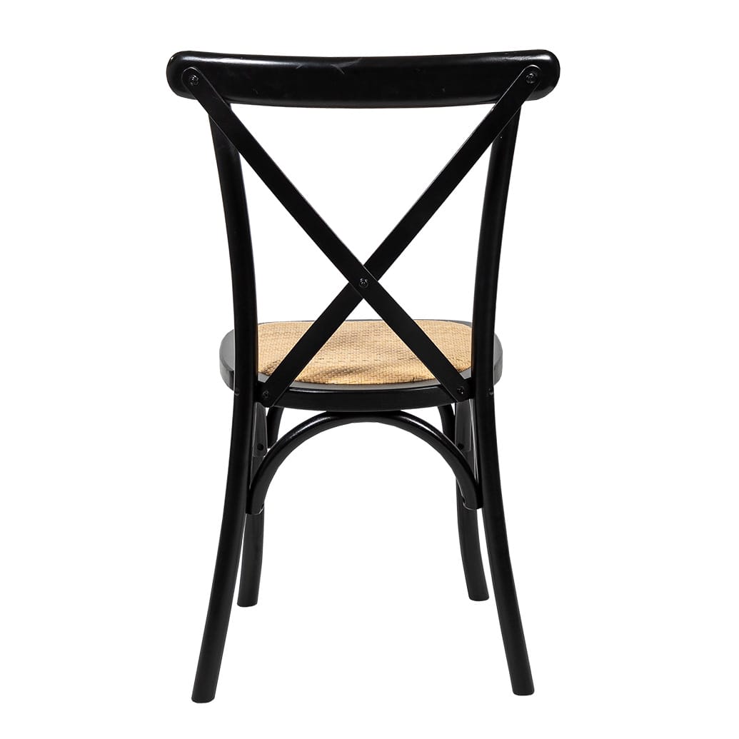 Provincial Crossback Chair - Black + Natural