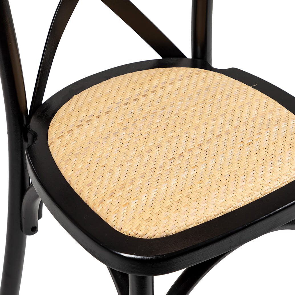 Provincial Crossback Chair - Black + Natural