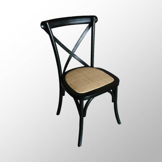 Provincial Crossback Chair - Black + Natural