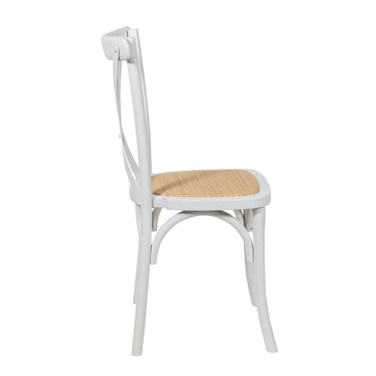 Provincial Crossback Chair - White + Natural