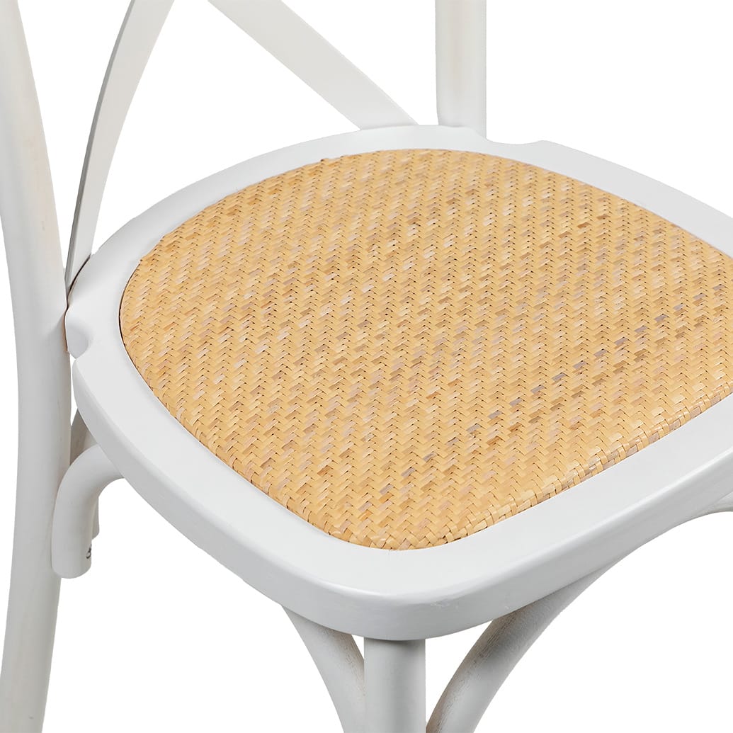 Provincial Crossback Chair - White + Natural