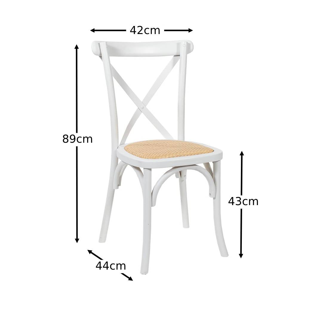 Provincial Crossback Chair - White + Natural