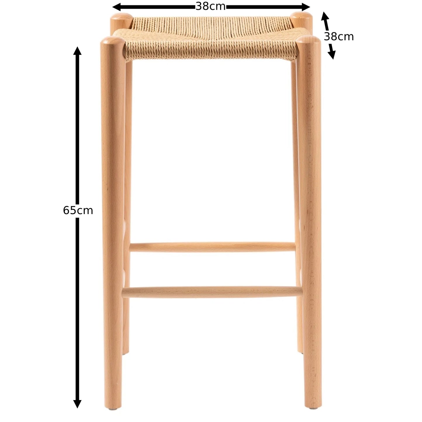 Wishbone Rope Stool - Natural + Natural