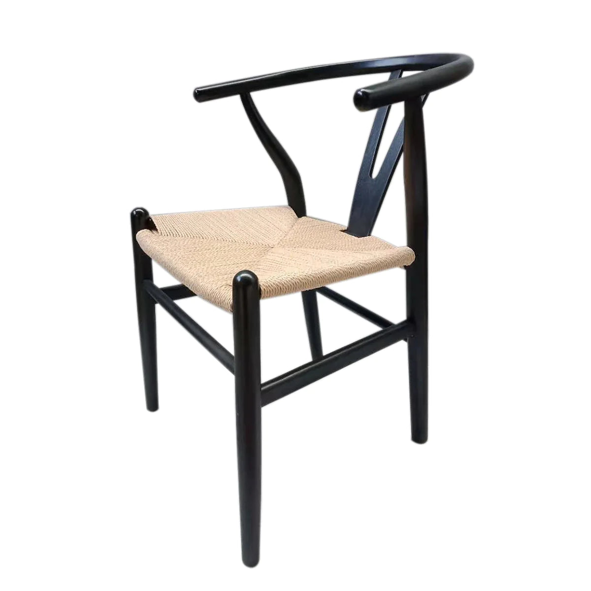 Wishbone Chair - Black + Natural