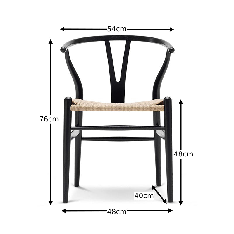Wishbone Chair - Black + Natural