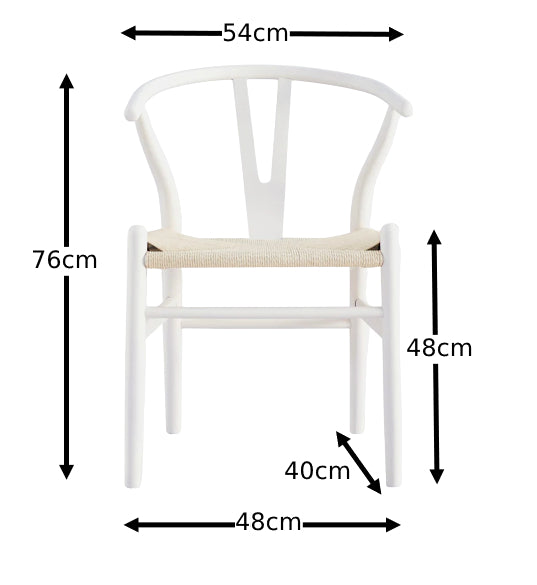 Wishbone Chair - White + Natural