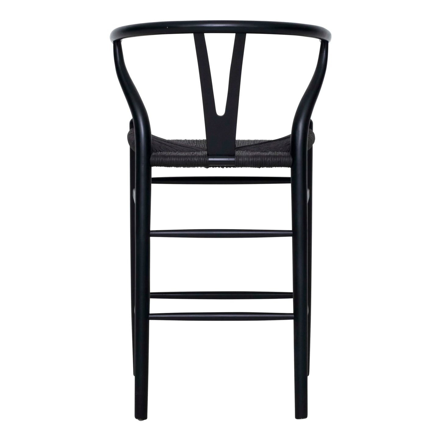 Wishbone Kitchen Bench Stool - Black + Black