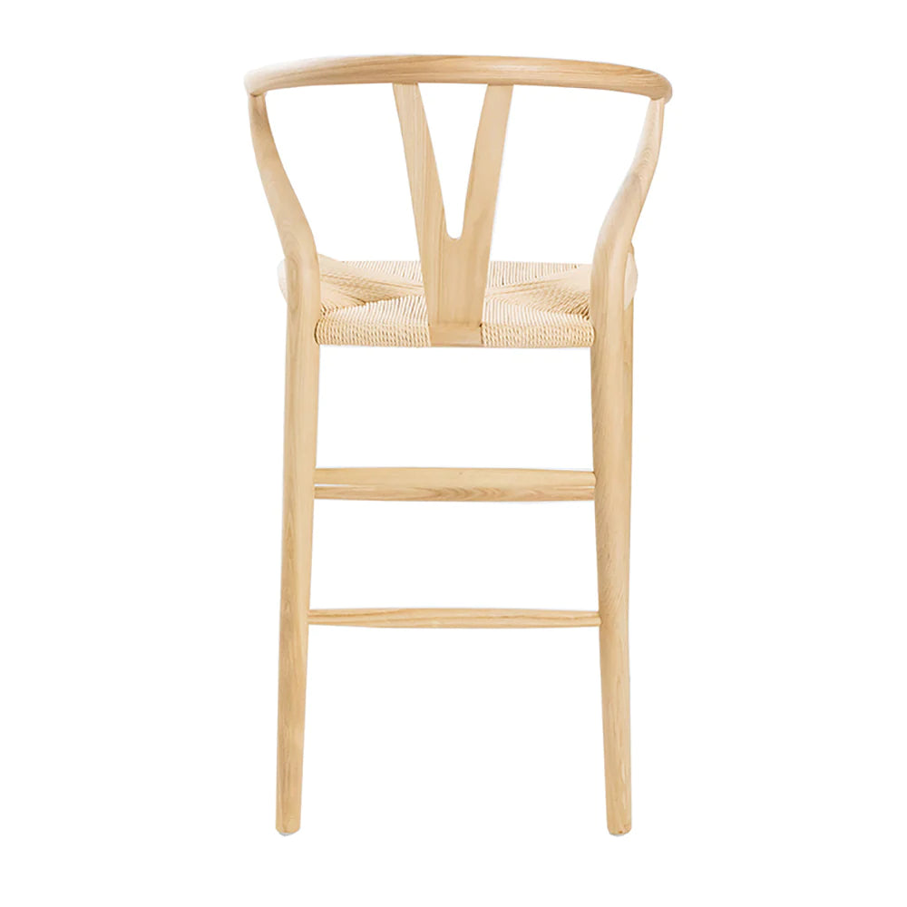 Wishbone Kitchen Bench Stool - Natural + Natural