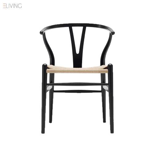 Wishbone Chair - Black + Natural