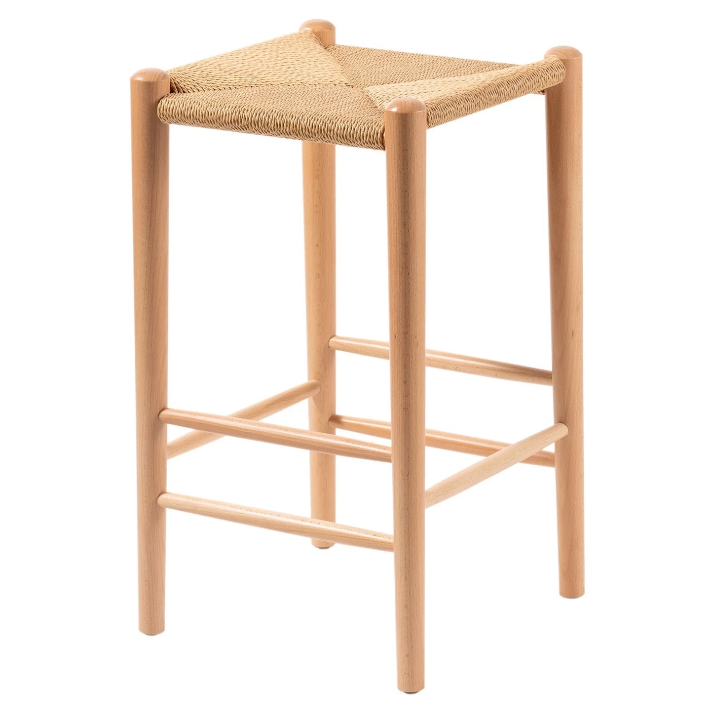 Wishbone Rope Stool - Natural + Natural