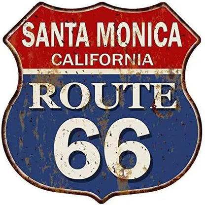 Route 66 Signs Vintage Road Metl Tin Signs Room Decor High Way Metal Tin Poster for Home Cafes Barshotel Garage Wall Decorations