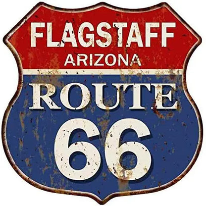 Route 66 Signs Vintage Road Metl Tin Signs Room Decor High Way Metal Tin Poster for Home Cafes Barshotel Garage Wall Decorations
