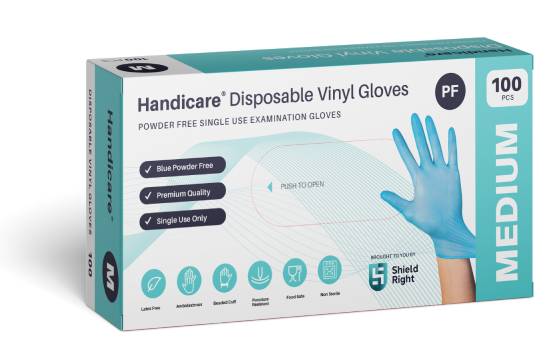Blue Disposable Single-Use Vinyl Gloves – 100 pack