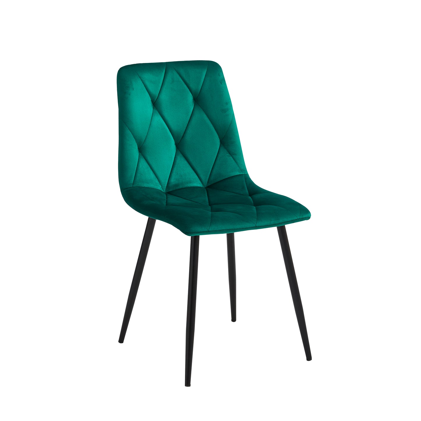 Set of 4 Velvet Upholstery Dining Chair - Green Diamond