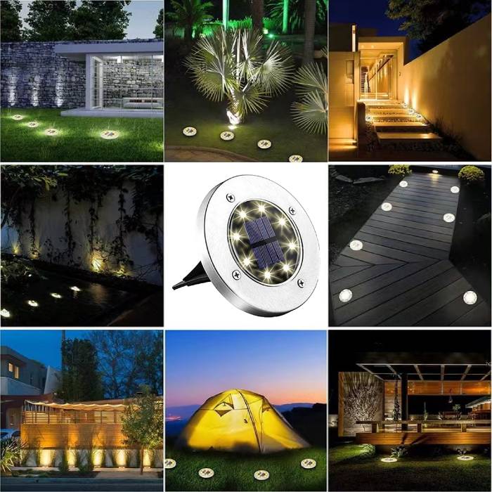LED In-Ground Garden Solar Lights – 8 Pack