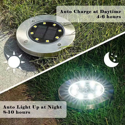 LED In-Ground Garden Solar Lights – 8 Pack