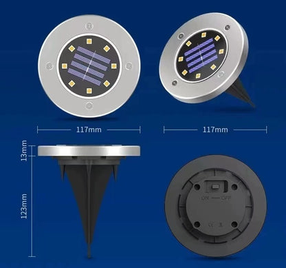LED In-Ground Garden Solar Lights – 8 Pack