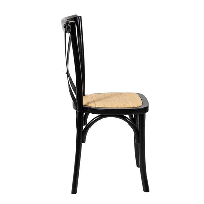 Provincial Crossback Chair - Black + Natural