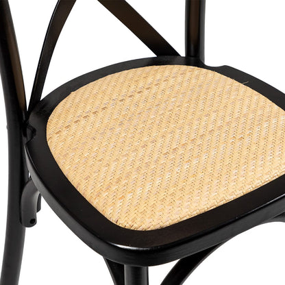 Provincial Crossback Chair - Black + Natural