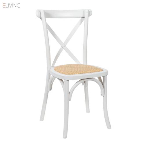 Provincial Crossback Chair - White + Natural