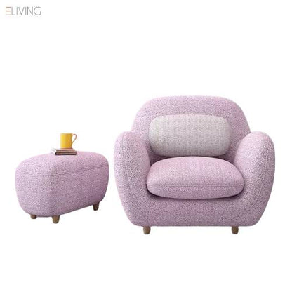 Armchair with Ottoman - Pink