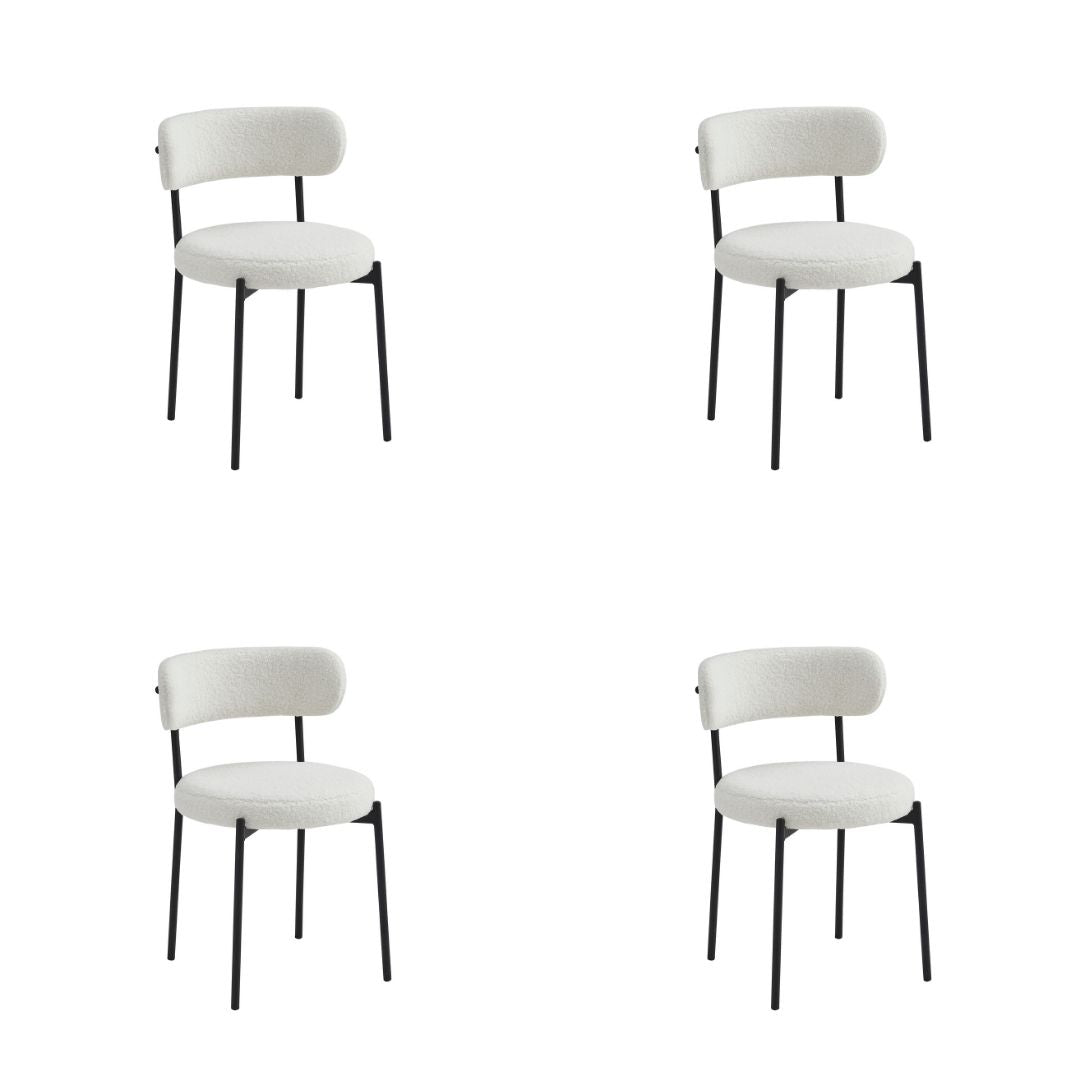 Boucle Round Dining Chair - Set of 4