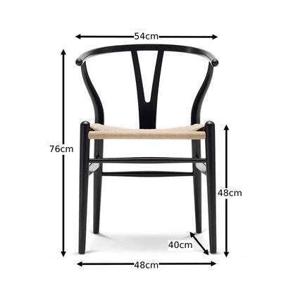 Wishbone Chair - Black + Natural