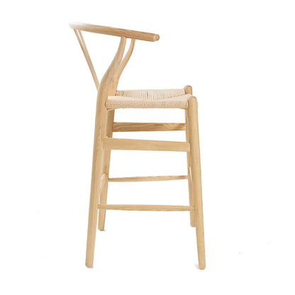 Wishbone Kitchen Bench Stool - Natural + Natural