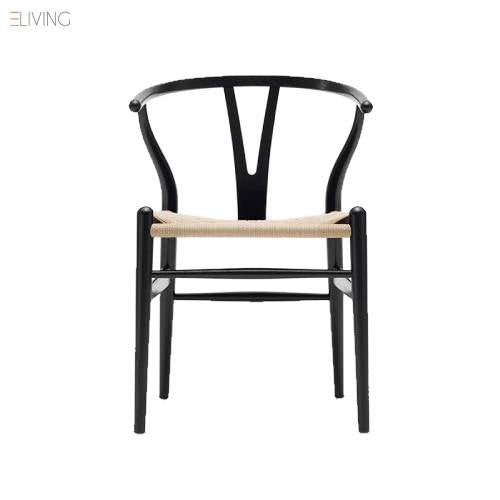 Wishbone Chair - Black + Natural
