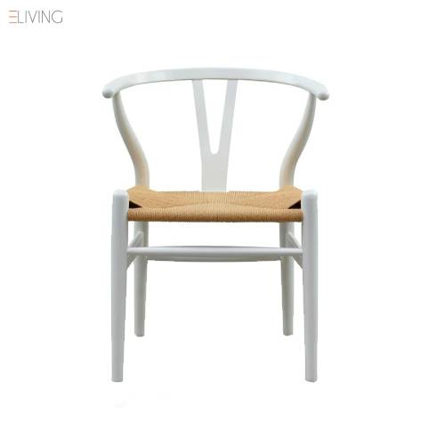 Wishbone Chair - White + Natural