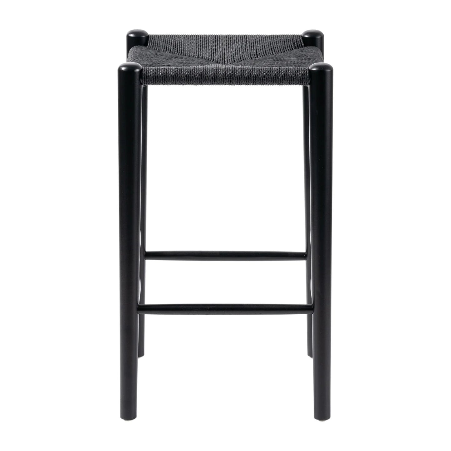 Wishbone Rope Stool - Black + Black