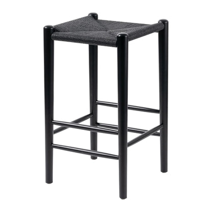 Wishbone Rope Stool - Black + Black