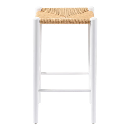 Wishbone Rope Stool - White + Natural