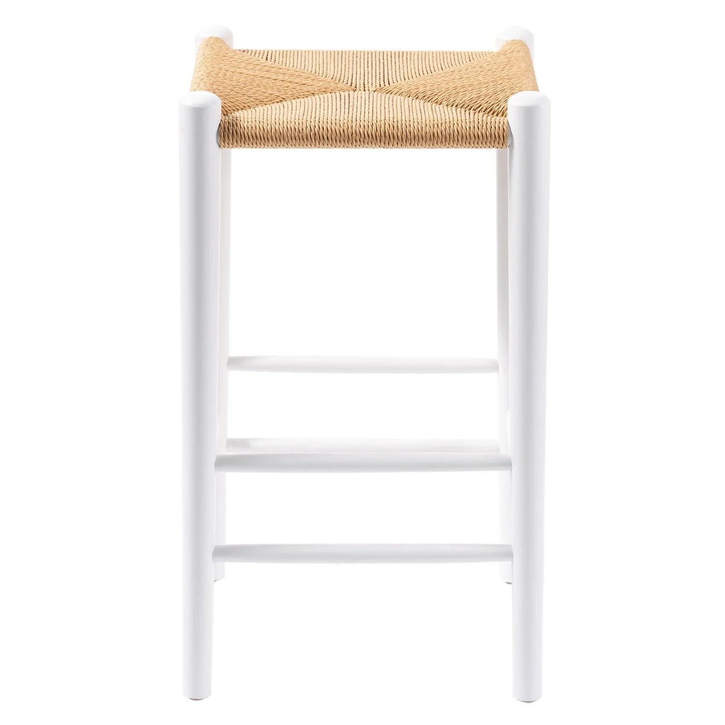 Wishbone Rope Stool - White + Natural