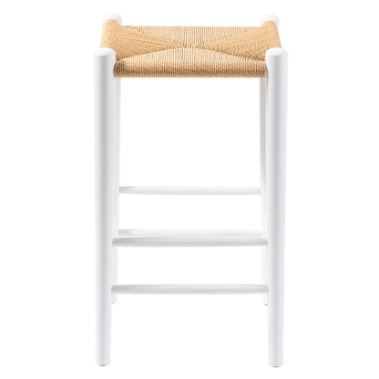 Wishbone Rope Stool - White + Natural